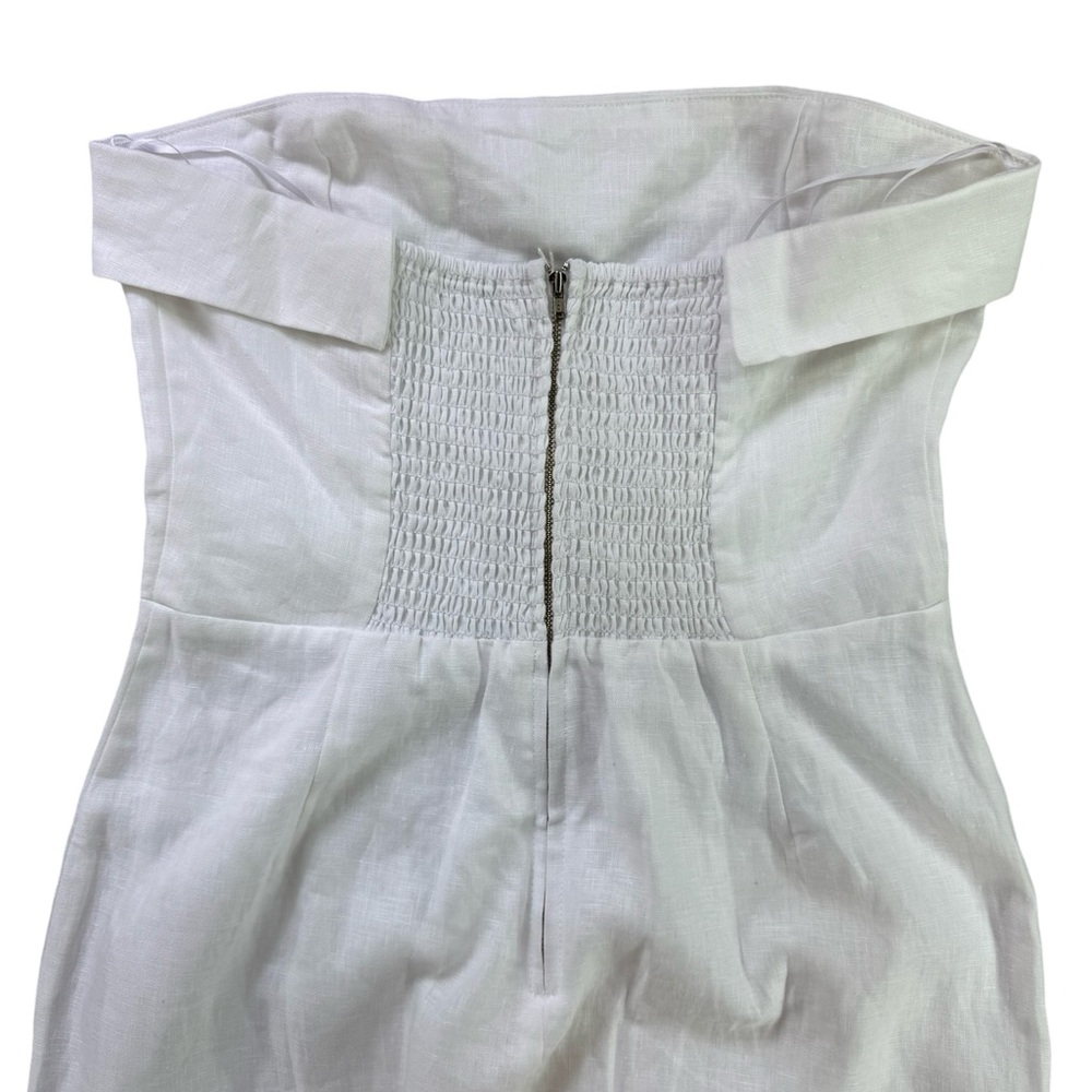 Reformation Marcella Linen White Strapless Dress Sz 10 NWT $278 - Picture 8 of 12